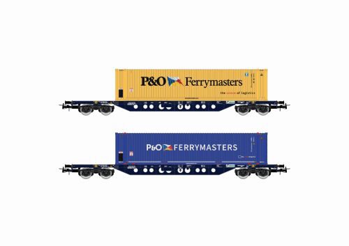 Rivarossi HR6614 Mercitalia Intermodal  2x Sgnss CTW blau mit 2x45 Containers P&amp O Ferrymasters blau/gelb  Ep.VI
